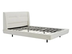 Lit 140 x 190 cm - Tissu bouclette - Beige - ISYDE