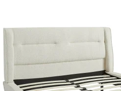 Lit 140 x 190 cm - Tissu bouclette - Beige - ISYDE