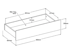 Lit 120 x 190 cm avec 4 tiroirs - Coloris : Naturel - TENALIA