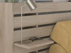 Lit 180 x 200 cm avec 4 tiroirs - Coloris : Naturel + Sommier + Matelas - TENALIA