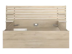 Lit 160 x 200 cm avec 4 tiroirs - Coloris : Naturel + Sommier + Matelas - TENALIA II