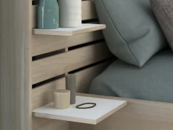 Lit 160 x 200 cm avec 4 tiroirs - Coloris : Naturel + Sommier + Matelas - TENALIA II