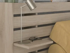 Lit 180 x 200 cm avec 4 tiroirs - Coloris : Naturel + Sommier - TENALIA