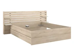 Lit 180 x 200 cm avec 4 tiroirs - Coloris : Naturel - TENALIA