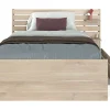 Lit 120 x 190 cm avec rangements - Coloris : Naturel + Sommier + Matelas - TENALIA