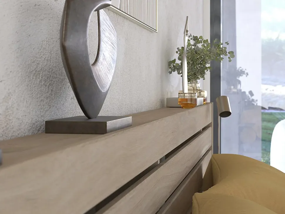 Lit 180 x 200 cm avec rangements - Coloris : Naturel + Sommier - TENALIA