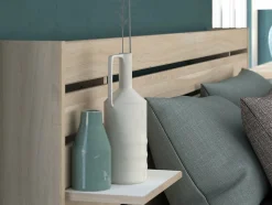 Lit 160 x 200 cm avec rangements - Coloris : Naturel + Sommier - TENALIA II