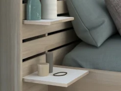 Lit 160 x 200 cm avec rangements - Coloris : Naturel - TENALIA II