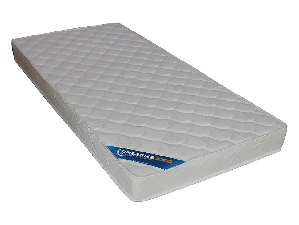 Lit 90 x 190 cm avec rangements - Coloris : Naturel et blanc + Sommier + Matelas - LOSTYA