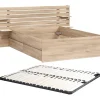 Lit 140 x 190/200 cm avec rangements - Coloris : Naturel + Sommier - TENALIA II
