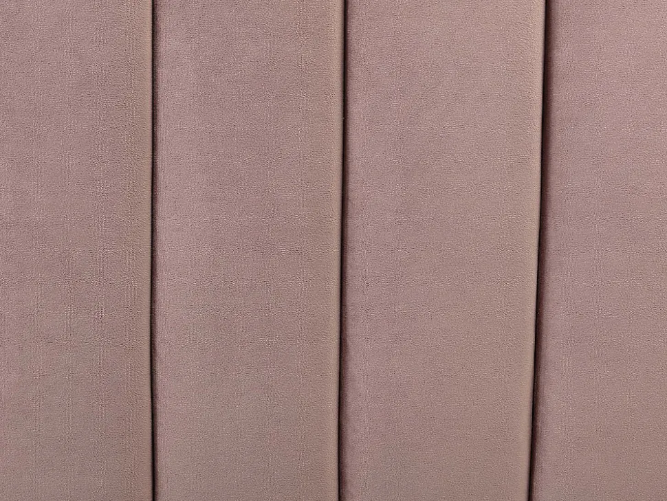 Lit 140 x 190 cm avec tête de lit ondulée - Velours - Vieux rose + Matelas - SAGALI
