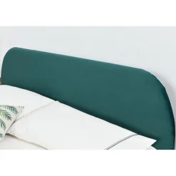 Lit 140 x 190 cm en velours et laiton vert - PHOENIX