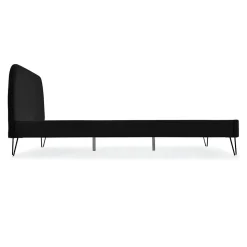 Lit 160 x 200 cm en velours noir et pieds noirs - PHOENIX