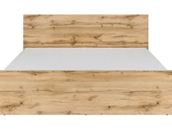 Lit adule 2 places 160x200 cm ,coloris Chêne wotan - Longueur 204,5 x Profondeur 165 x Hauteur 85,5cm