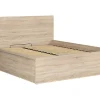 Lit adule 160x200 Lit coffre 2 place avec sommier et rangement, coloris chêne Sonoma - L. 204,5 x P. 169 x H. 95/40,5 cm