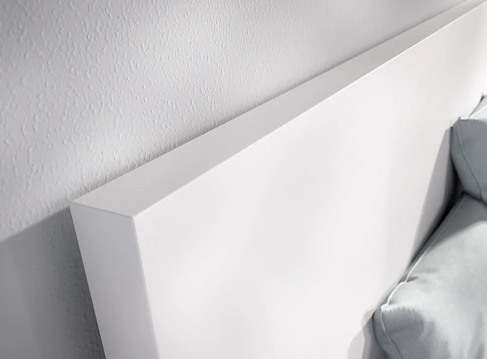 Lit adulte, couchage 140x190 cm avec 4 tiroirs coloris blanc - Longueur 145 x Profondeur 195 x Hauteur 100 cm