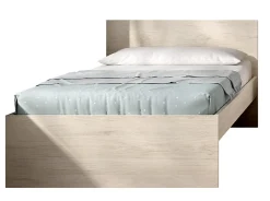 Lit adulte couchage 90X190 coloris naturel - Longueur 194 x Profondeur 95 x Hauteur 67 cm