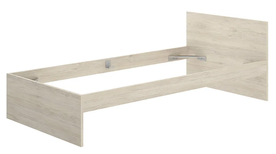 Lit adulte couchage 90X190 coloris naturel - Longueur 194 x Profondeur 95 x Hauteur 67 cm