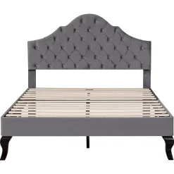 Lit adulte lit cadre à lattes en bois lit 90x200 cm lit rembourré Single velours gris