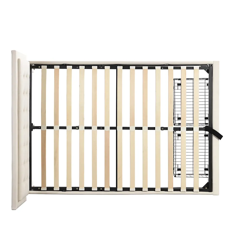 Lit adulte lit coffre lit 140x200 cm lit de rangement lit rembourré hydraulique lit 2 tiroirs lit double velours beige