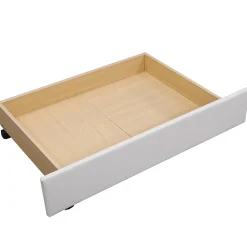 Lit adulte lit 140x200 cm lit rembourré avec sommier à lattes lit 2 tiroirs lit double pu blanc