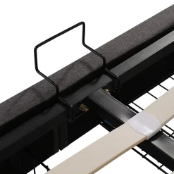 Lit adulte lit 160x200 cm lit rembourré hydraulique lit de rangement avec éclairage led lit double lin gris