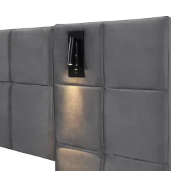 Lit adulte lit 160x200 cm lit rembourré hydraulique lit de rangement lit double velours gris