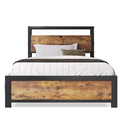 Lit adulte lit 90x200 cm lit tête de lit de rangement lit sommier à lattes lit en métal Single métal+mdf Neutral