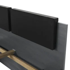 Lit adulte 180x200 avec tiroirs intégrés - Collection FLOYD, Coloris gris effet bois