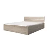 Lit adulte 160x200 avec tiroirs intégrés - Collection EOS. Coloris chene clair et blanc