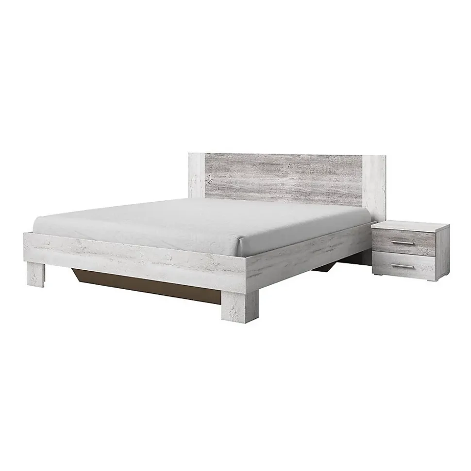 Lit adulte 180x200 collection IRINA. Coloris gris clair et gris foncé