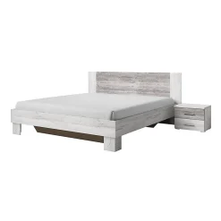 Lit adulte 160x200 collection IRINA. Coloris gris clair et gris foncé