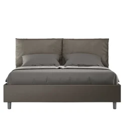 Lit Antea avec sommier rembourré 160x210 simili cuir cappuccino