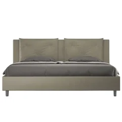 Lit Appia avec sommier rembourré 180x190 en simili cuir cappuccino