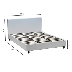 Lit ATLANTA 160x200 + 1 sommier / Blanc