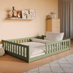 Lit au sol 140x200 sommier inclus Maya Olive