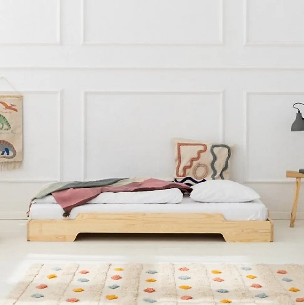 Lit au sol 90x190 sommier inclus Lola Bois