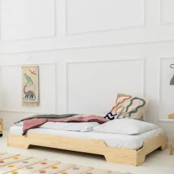 Lit au sol 90x190 sommier inclus Lola Bois