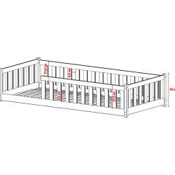 Lit au sol 90x200 sommier inclus Maya Cachemire