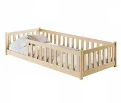 Lit au sol 90x200 sommier inclus Maya Bois