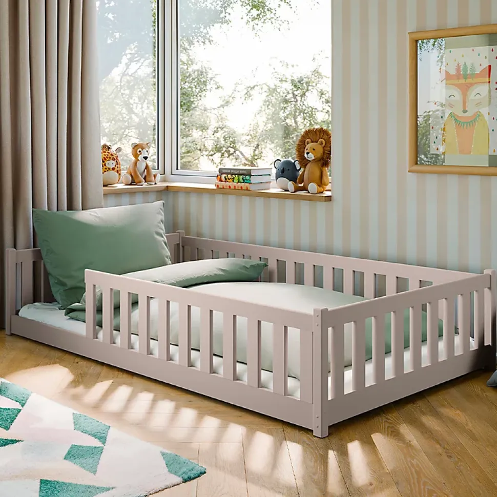 Lit au sol 120x200 sommier inclus Maya Cachemire