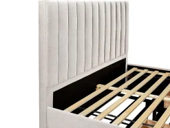 Lit avec 3 tiroirs 180 x 200 cm - Tissu - Beige - LIAKO