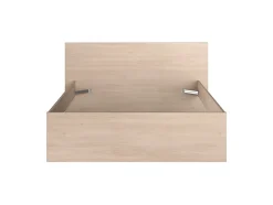 Lit avec 4 tiroirs 140 x 190 cm - coloris : Naturel et beige + Sommier - VELONA