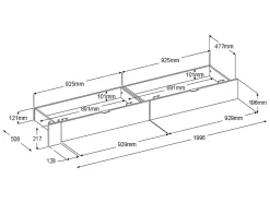 Lit avec 4 tiroirs 140 x 190 cm - Coloris : Naturel et noir + Sommier - VELONA