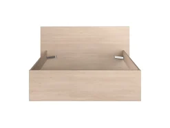 Lit avec 4 tiroirs 140 x 190 cm - Coloris : Naturel et noir - VELONA