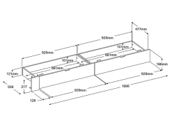 Lit avec 2 tiroirs 140 x 190 cm - Coloris : Naturel et blanc brillant + sommier - VELONA