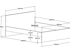 Lit avec 2 tiroirs 160 x 200 cm - Coloris : Naturel et noir + sommier - VELONA