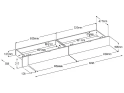 Lit avec 4 tiroirs 160 x 200 cm - Coloris : Naturel et noir + Sommier - VELONA