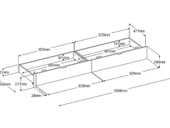 Lit avec 2 tiroirs 140 x 190 cm - Coloris : Naturel et noir - VELONA