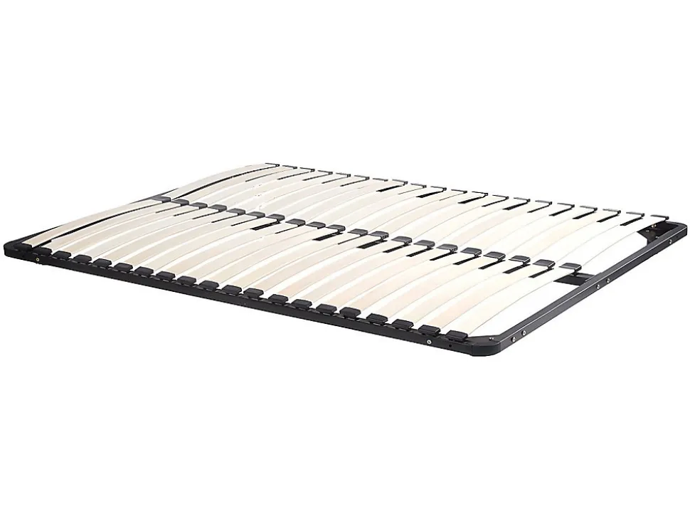 Lit avec chevets 160 x 200 cm - 2 tiroirs - Avec LEDs - Coloris : Naturel et anthracite + Sommier + Matelas - FRANCOLI